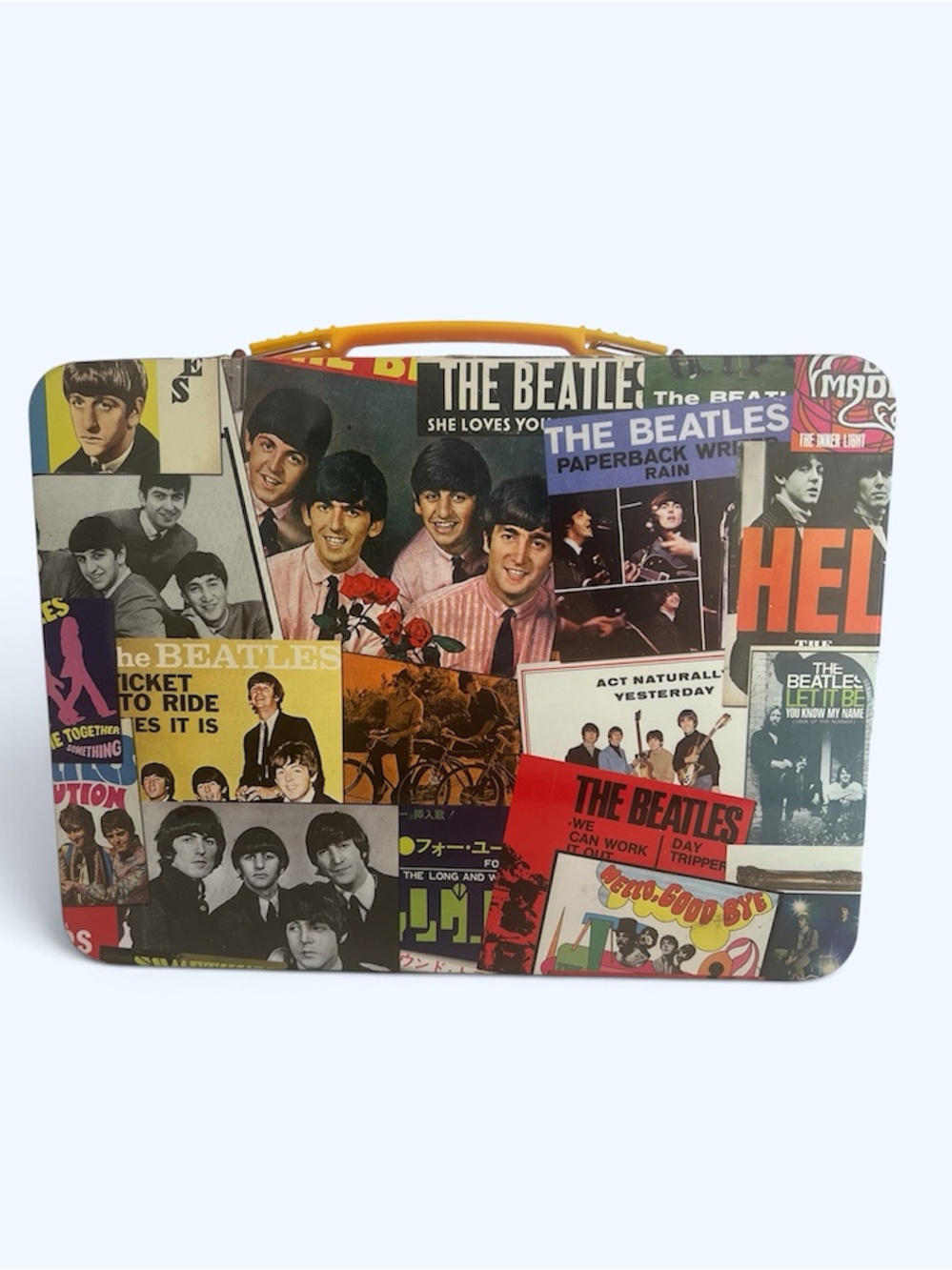 The Beatles Collage Vibrant Multicolor Metal Lunchbox/Tote by Bioworld.